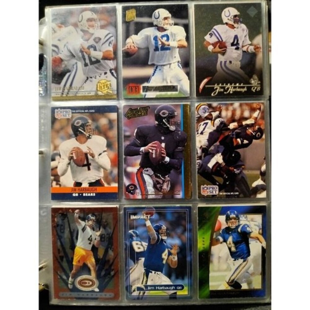 18 Card Football Lot Jim Harbaugh CHARGERS Michigan